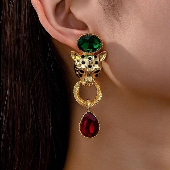 Vintage crystal dangle earrings N420 - Picture 1 of 5
